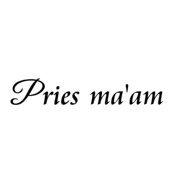 Pries ma'am設計字